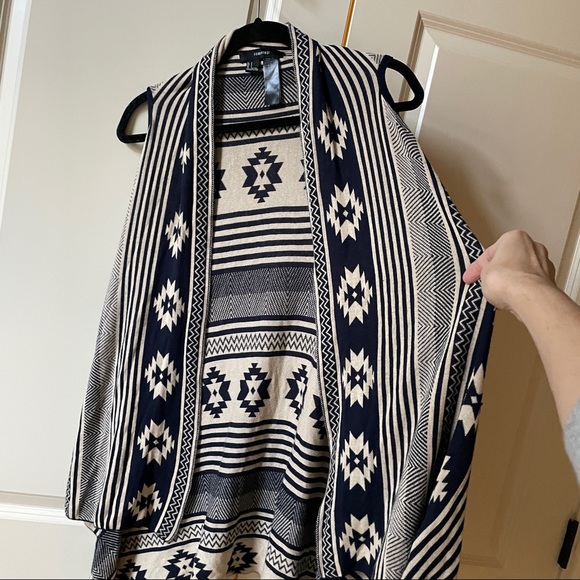 Like New Forever 21 Long Vest Duster in Southwestern pattern - Picture 3 of 6